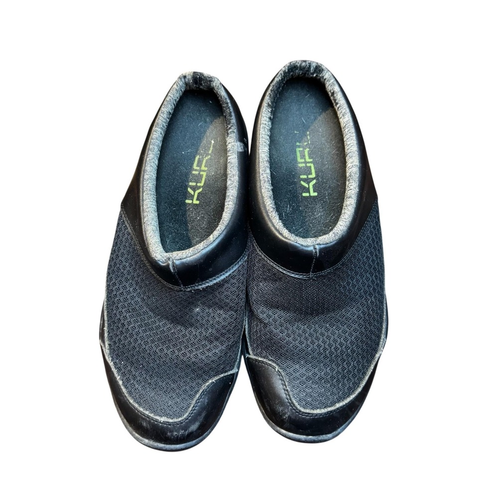 KURU Slippers Mens Size 9 Black Mesh Slip On Comfort Casual Shoes Cozy